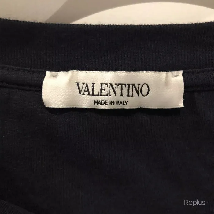 VALENTINO  |Crew Neck Pullovers Unisex Plain Cotton Short Sleeves Logo