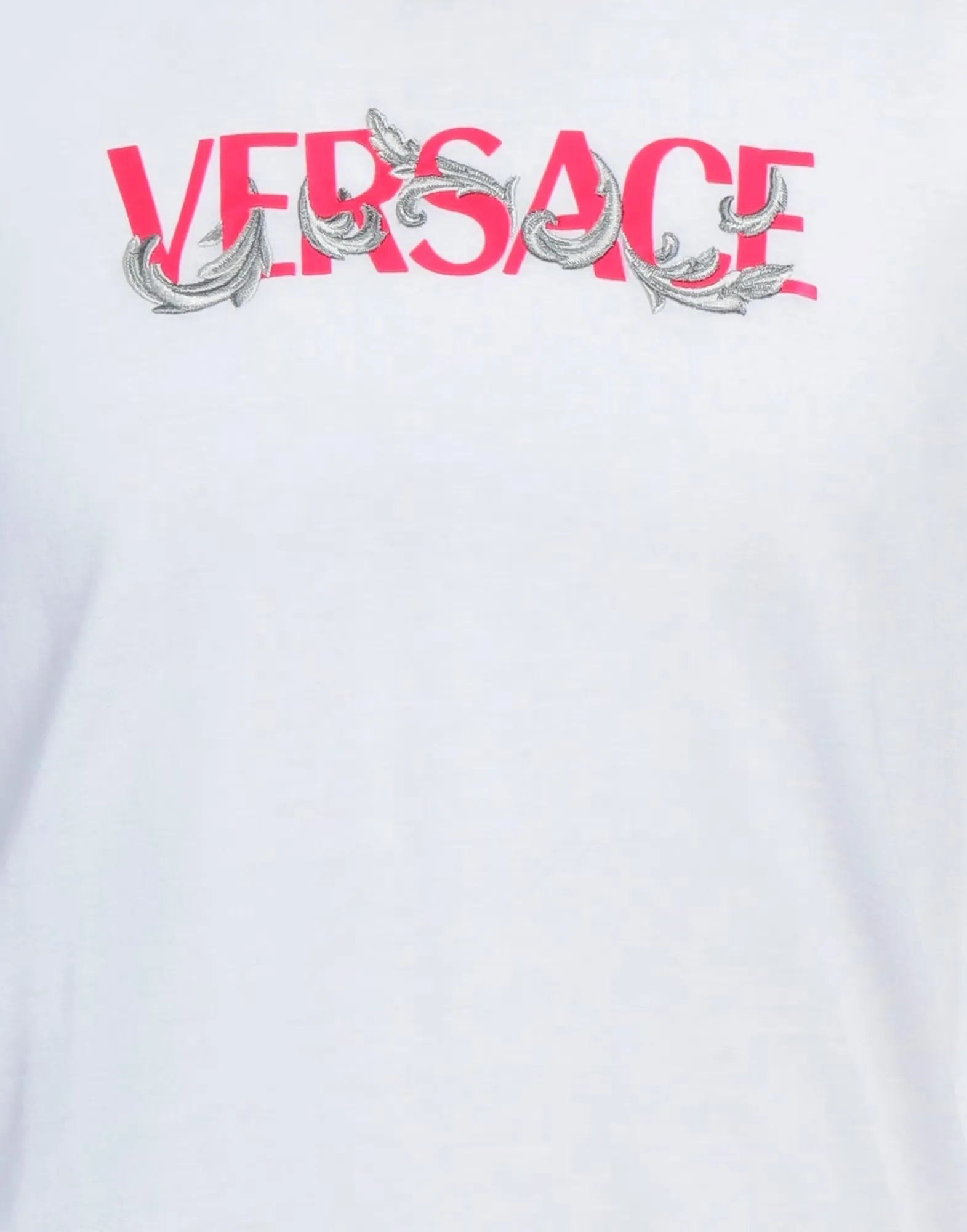 VERSACE  |Crew Neck Pullovers Plain Cotton Short Sleeves Oversized