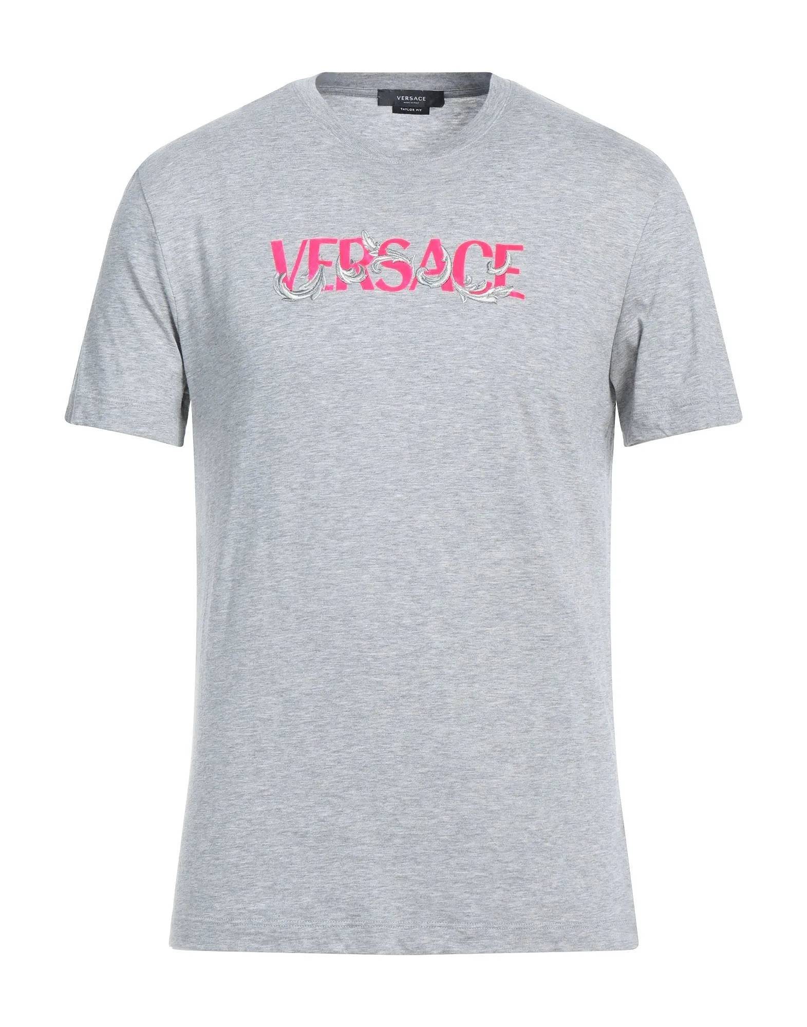 VERSACE  |Crew Neck Pullovers Plain Cotton Short Sleeves Oversized