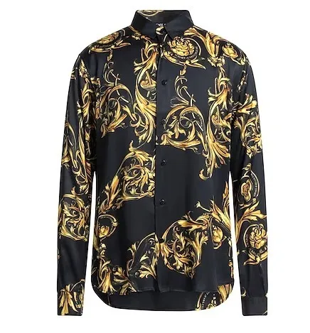 VERSACE JEANS  |Street Style Long Sleeves Logo Shirts