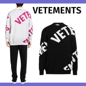 VETEMENTS  |Pullovers Unisex Wool Street Style Long Sleeves Logo