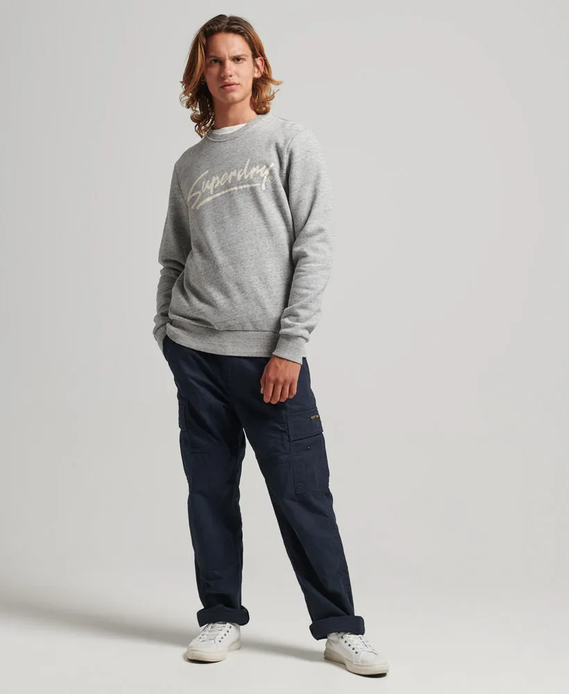 Vintage Downtown Script Crew Sweatshirt | Athletic Grey Marle