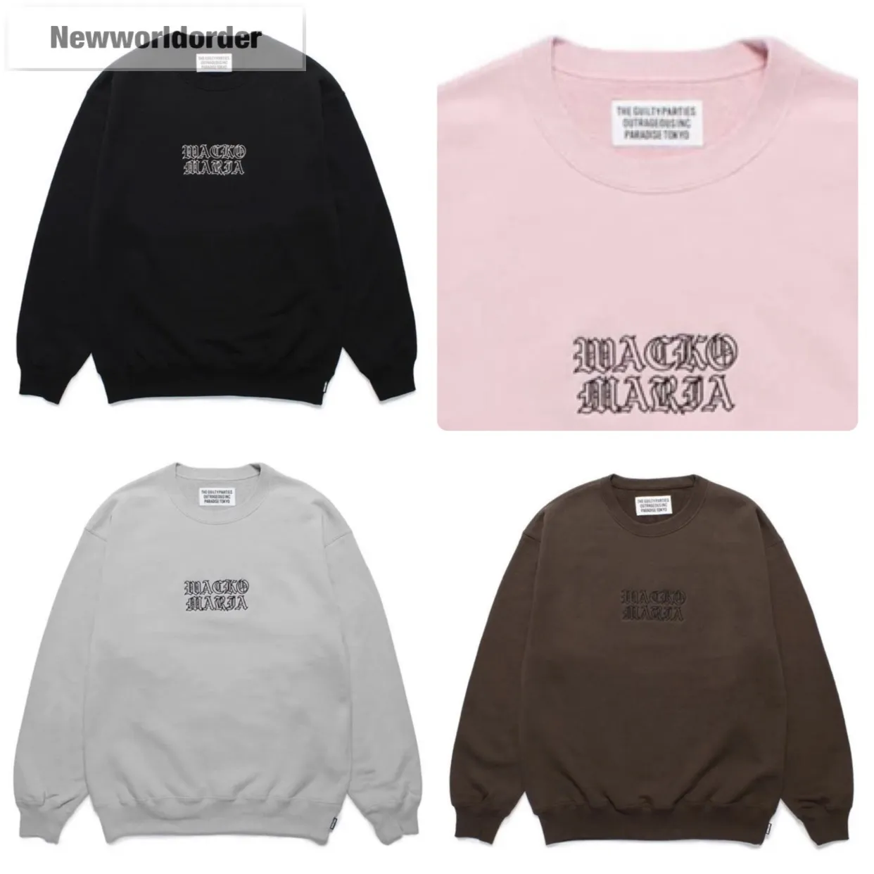 WACKO MARIA  |Pullovers Unisex Street Style Long Sleeves Cotton Logo