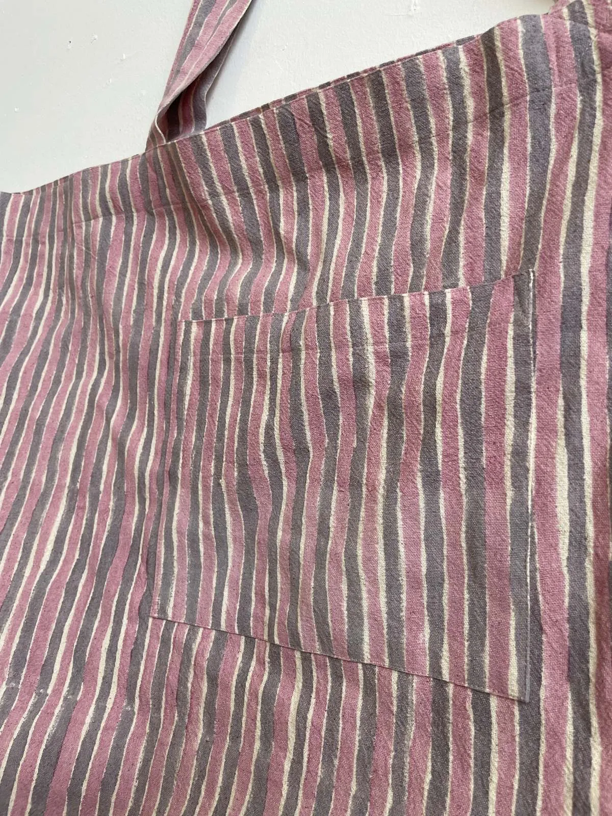 Weekend Tote Bag - Lavender/Blue Grey Stripes