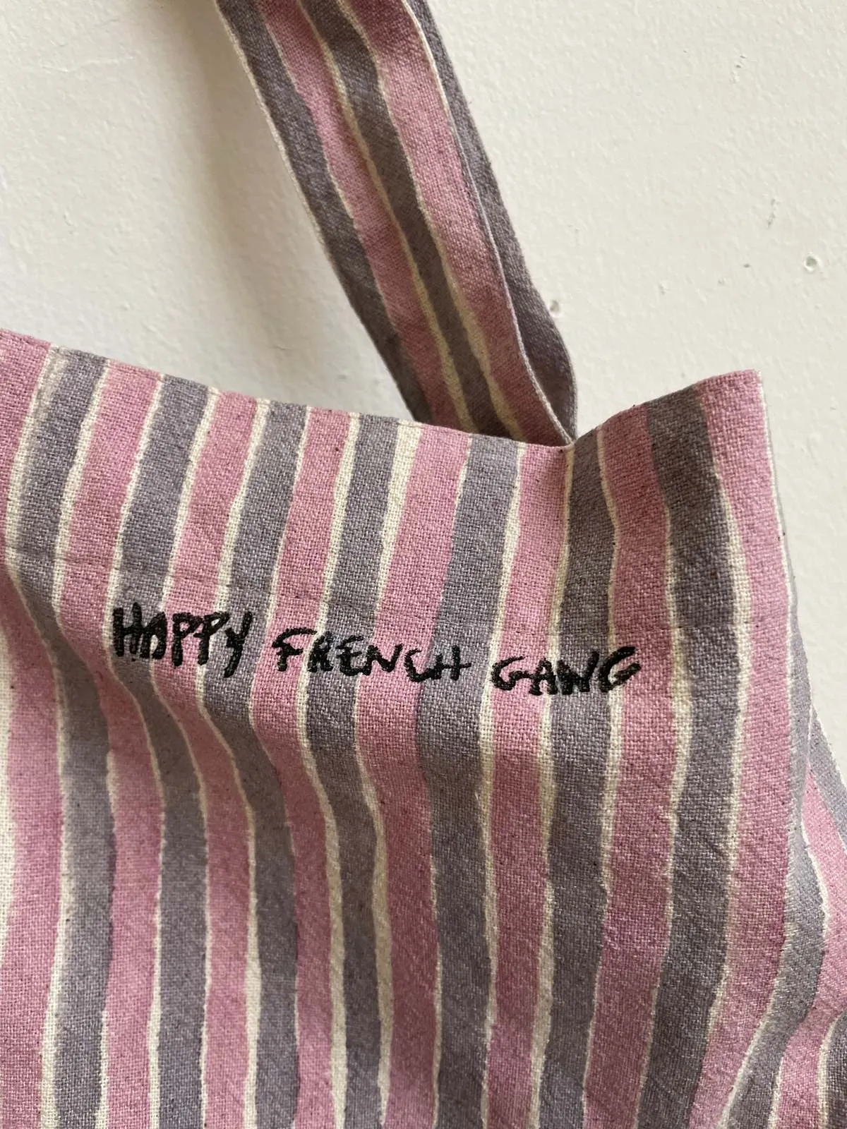 Weekend Tote Bag - Lavender/Blue Grey Stripes