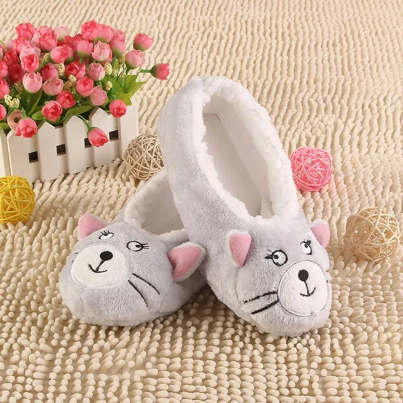 Women's Animal Shape Soft Sole Warm Flats Indoor Floor Slippers