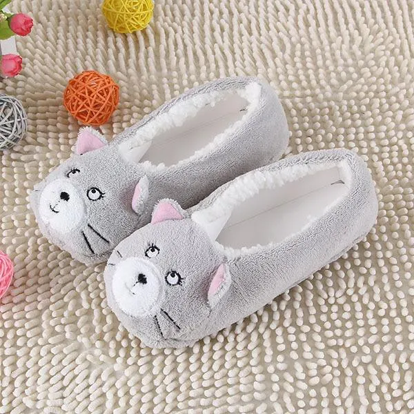 Women's Animal Shape Soft Sole Warm Flats Indoor Floor Slippers