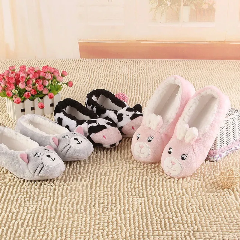 Women's Animal Shape Soft Sole Warm Flats Indoor Floor Slippers