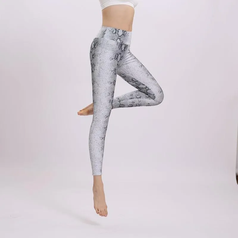 Women's Snake Printed Casual Stretchable Push Up Leggings for Fitness