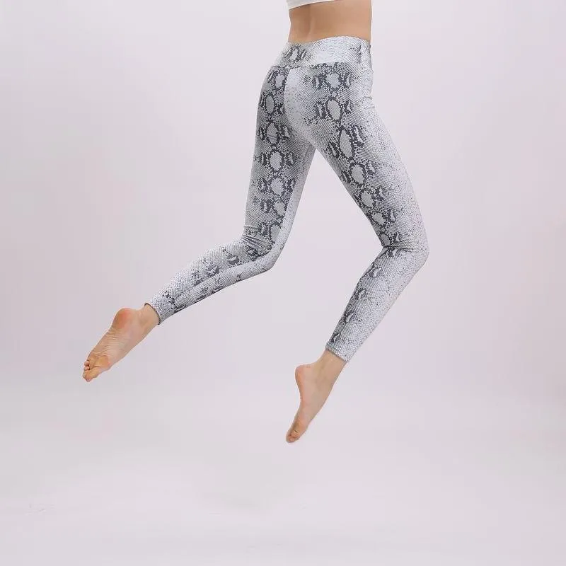 Women's Snake Printed Casual Stretchable Push Up Leggings for Fitness