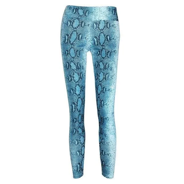 Women's Snake Printed Casual Stretchable Push Up Leggings for Fitness