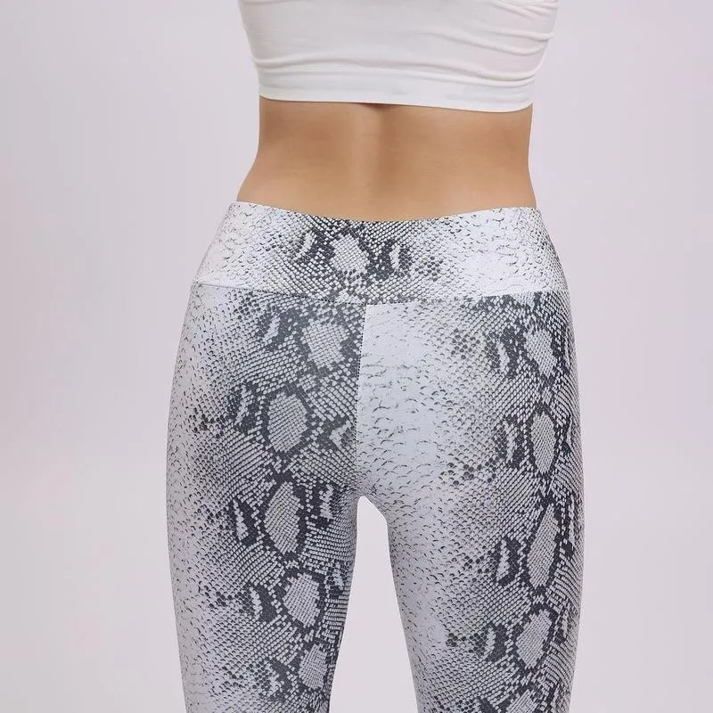 Women's Snake Printed Casual Stretchable Push Up Leggings for Fitness