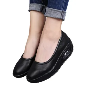 Women's Solid Pattern Black Color Slip-on Round Toe Casual Shoes