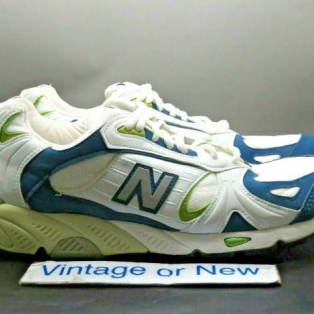 Women's vtg 90's new balance 1120 white blue lime green running shoes sz 11 2a