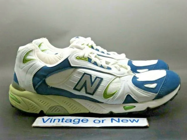 Women's vtg 90's new balance 1120 white blue lime green running shoes sz 11 2a