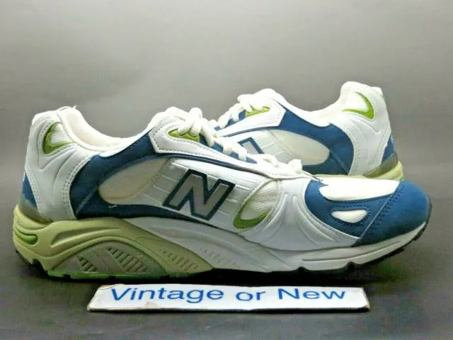 Women's vtg 90's new balance 1120 white blue lime green running shoes sz 11 2a