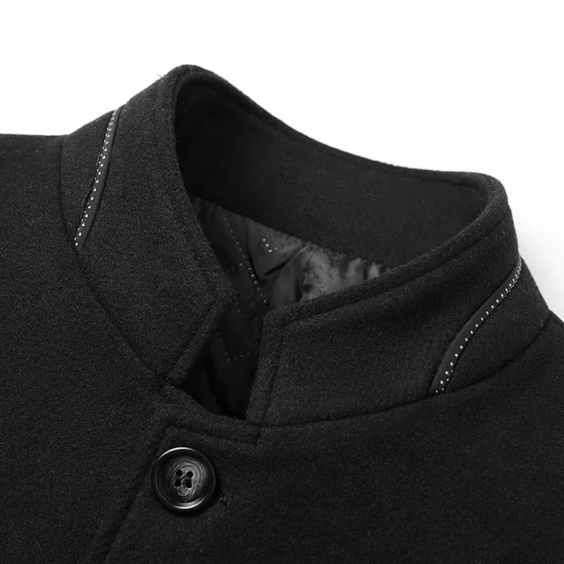 Xituodai Brand Spring Autumn Winter 25% Wool Men Woolen Coats Stand Collar Male Fashion Wool Blend Jackets Outerwear Parkas