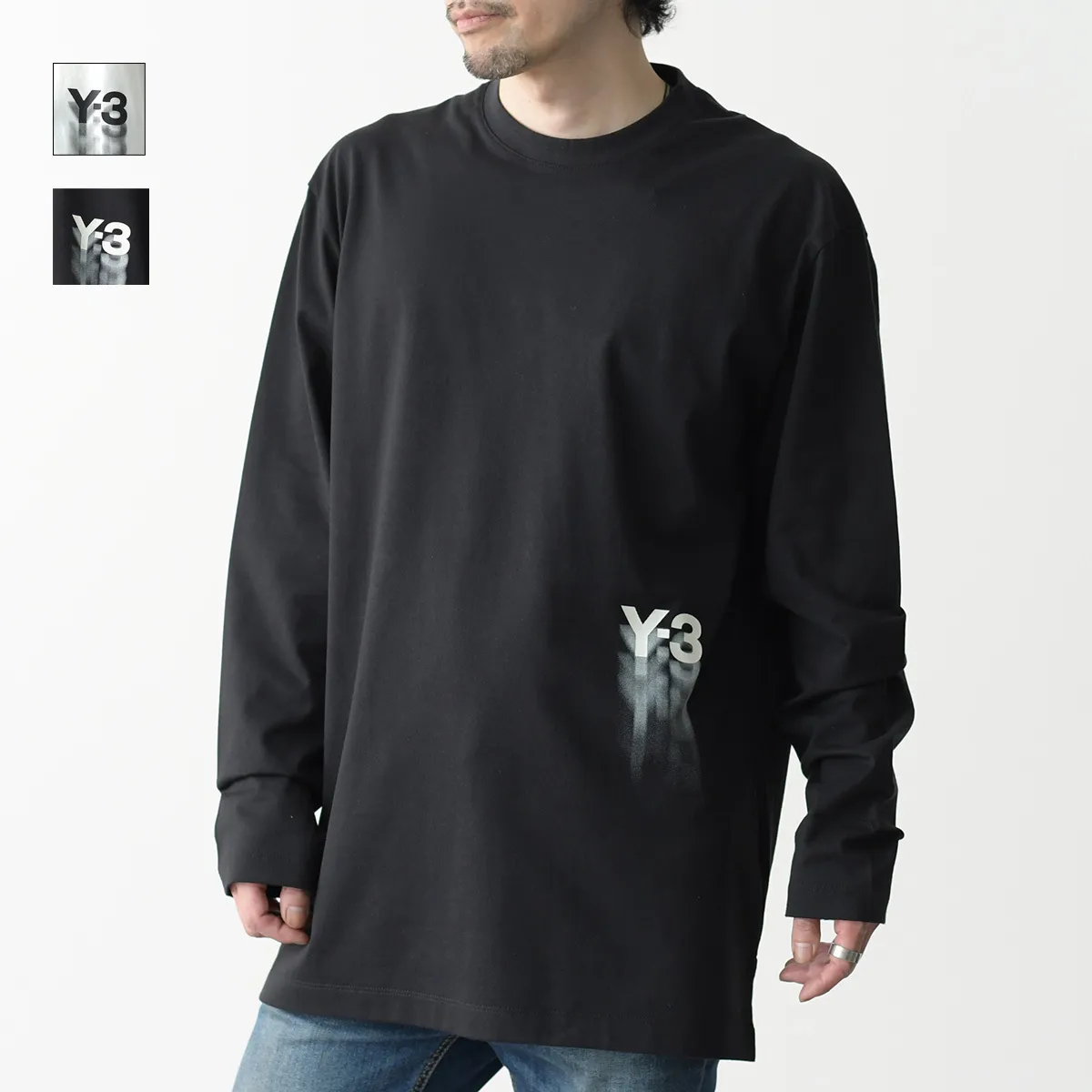 Y-3  |Crew Neck Long Sleeves Plain Cotton Long Sleeve T-shirt Logo