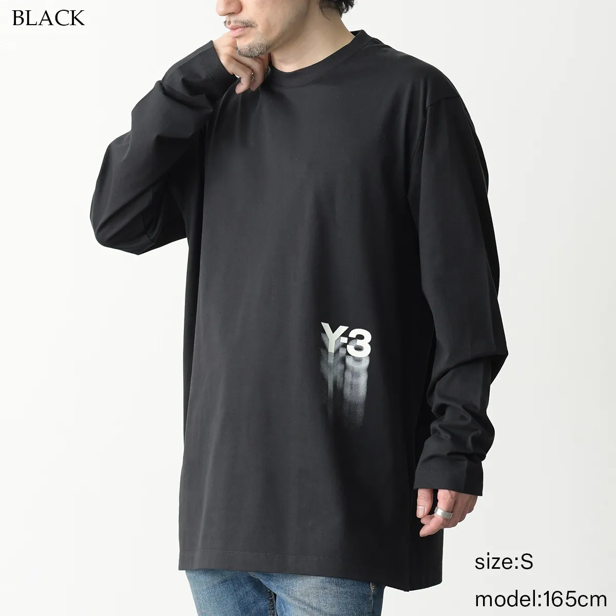 Y-3  |Crew Neck Long Sleeves Plain Cotton Long Sleeve T-shirt Logo