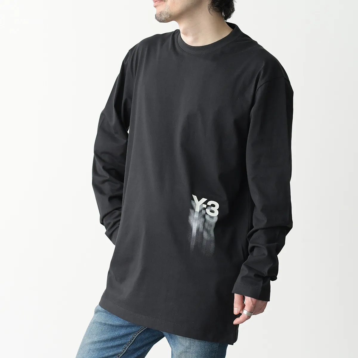 Y-3  |Crew Neck Long Sleeves Plain Cotton Long Sleeve T-shirt Logo