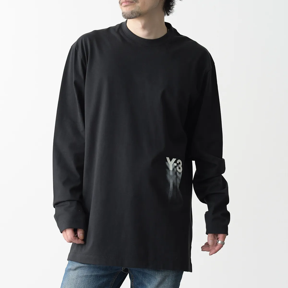 Y-3  |Crew Neck Long Sleeves Plain Cotton Long Sleeve T-shirt Logo