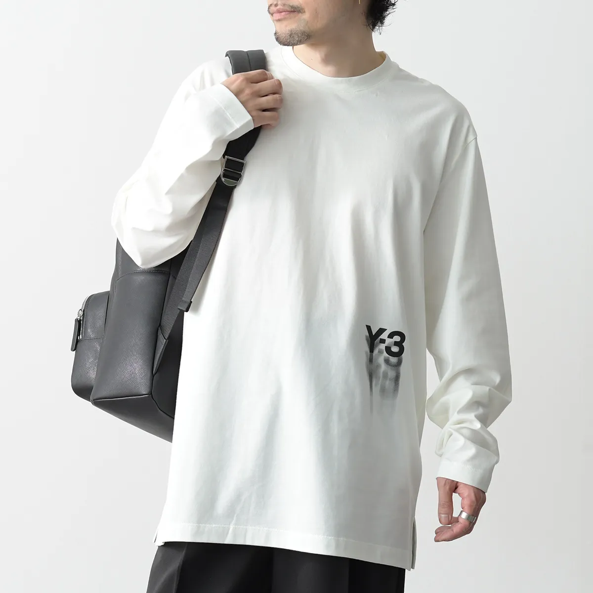 Y-3  |Crew Neck Long Sleeves Plain Cotton Long Sleeve T-shirt Logo