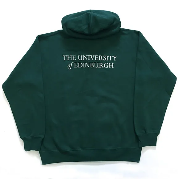 Zipped Essential Embroidered Hoodie in Green